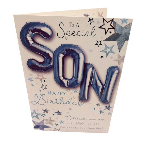 To a Special Son Happy Birthday Balloon Boutique Greeting Card