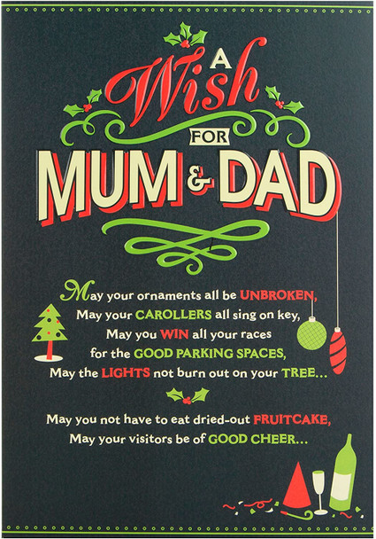 Hallmark Christmas Card to Mum & Dad 'Just How You Like It' Medium