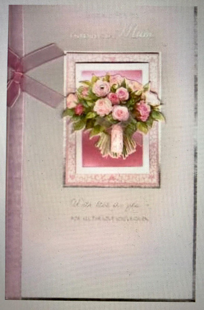 3D Pink Ribbon Mothers Day Large Card