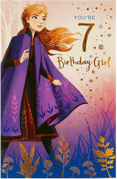 Frozen 2 Birthday Card Aged 7 Princess Anna 7th Birthday Card 