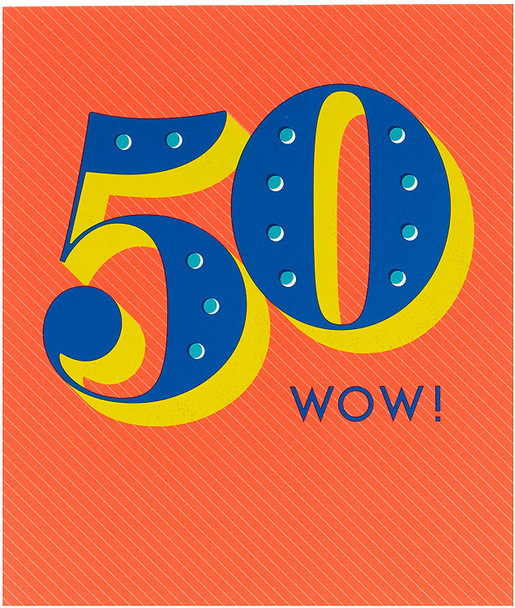 Bright 50th Birthday Card Age 50