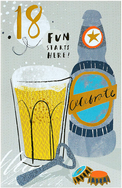 18th Birthday Card Beer Age 18 For Him 