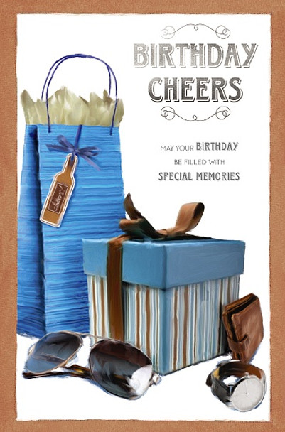 Cheers Birthday Card Sunglasses and Gift For Him
