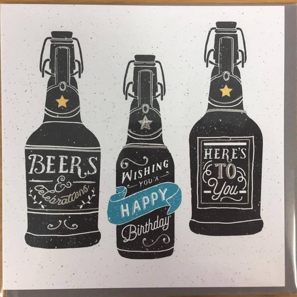 Hotchpotch Beers Birthday Black and White Greeting Card