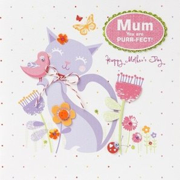 Mum Your Purrfect Mother's! day Card Handmade