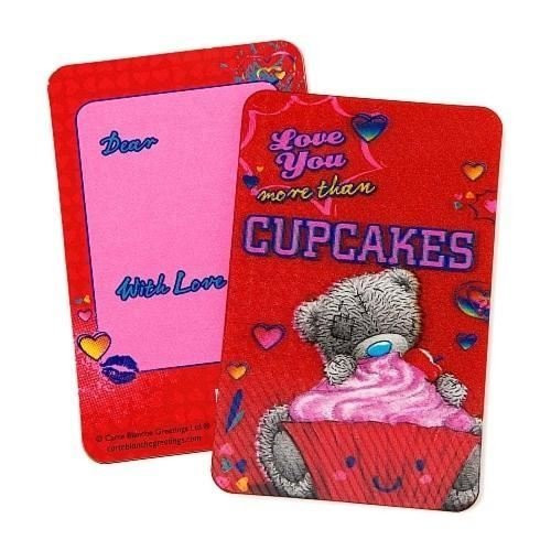 Me to You Tatty Teddy Love You More Than Cupcakes 3D Holographic Message Card