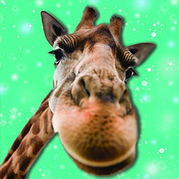 Nosey Giraffe' 3D Holographic Lenticular Blank All Occasion New Up Close Card