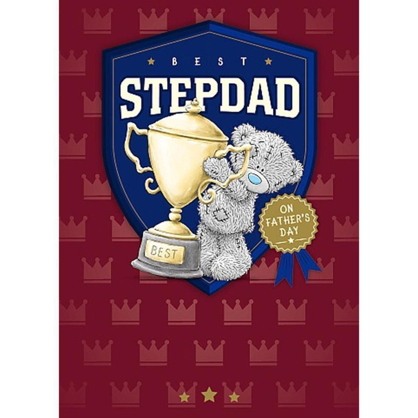 Stepdad Fathers Day Adorable Me To You Bear With Trophy New Card
