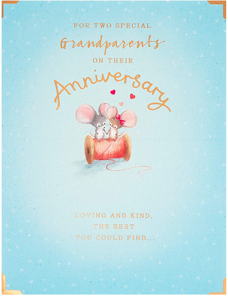 Grandparents Anniversary Card Gold Foil Finish
