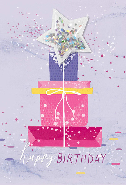 Hotchpotch Glitter Ball Happy Birthday Cake Card