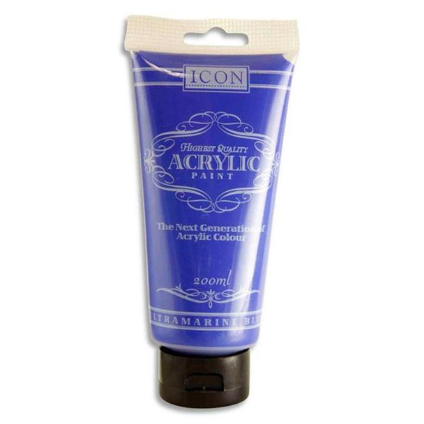 Icon Acrylic Paint 200ml Ultramarine Blue