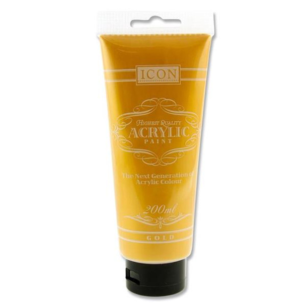 Icon Acrylic Paint 200ml Gold