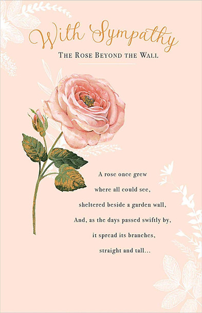 6 x The Rose Beyond The Wall Sympathy Card Gibson Condolences Cards