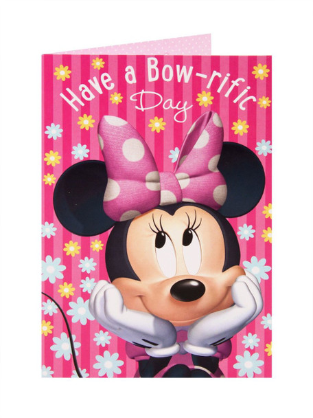 6 x Disney minnie mouse have a bow-rific day birthday cards