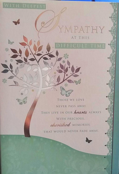 6 x With Deepest Sympathy At This Difficult Time Sympathy Condolences Cards 501101