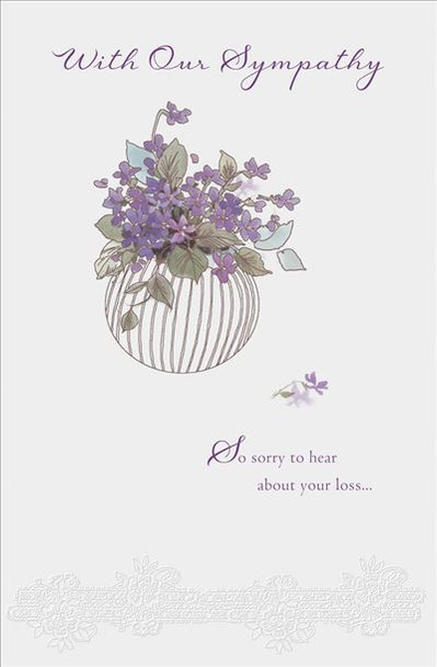 6 x With Our Sympathy Sorry for your Loss Condolences Cards 632178