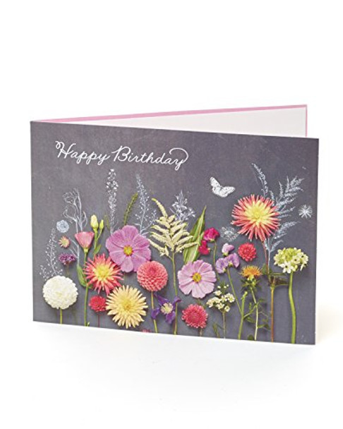 6 x Wildflowers on Black Background Birthday Cards