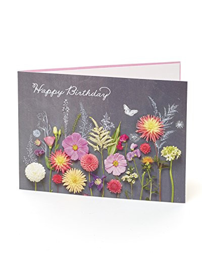 6 x Wildflowers on Black Background Birthday Cards