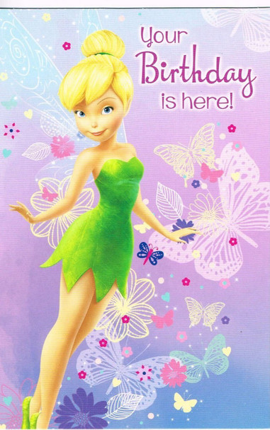 6 x Disney fairies tinkerbell your birthday is here! birthday cards