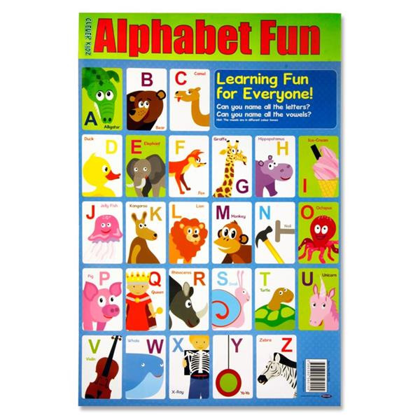 Alphabet Fun Wall Chart by Clever Kidz 74.5 x 50cm