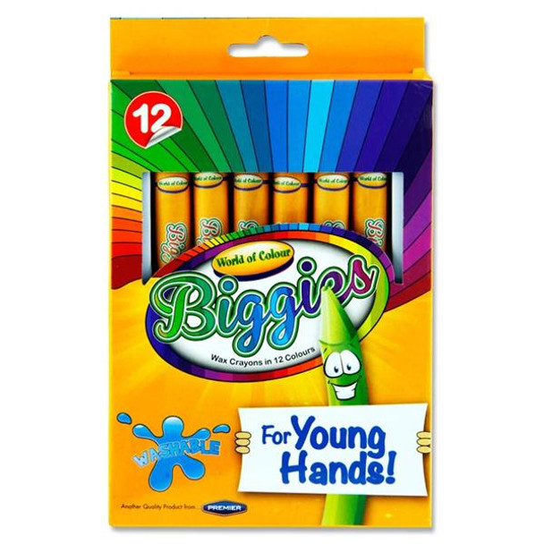 Box of 12 Young Hands Big Crayons by World of Colour