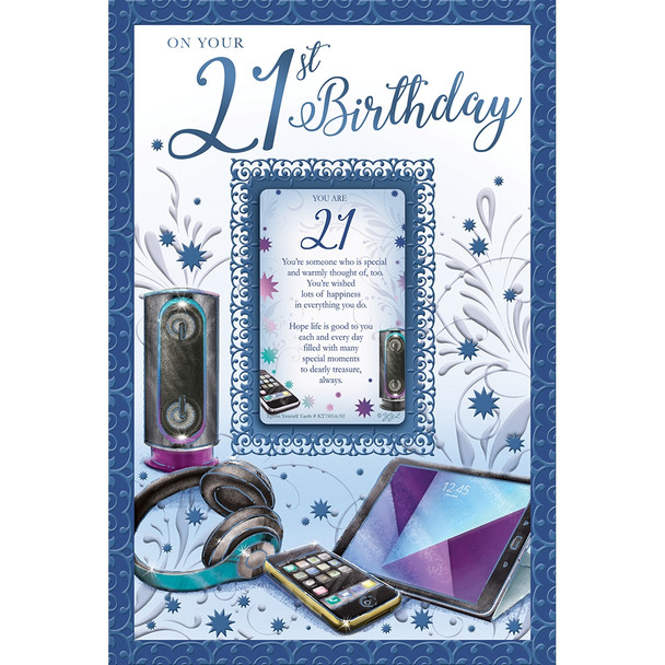 On Your 21st Birthday Male Keepsake Treasures Greeting Card