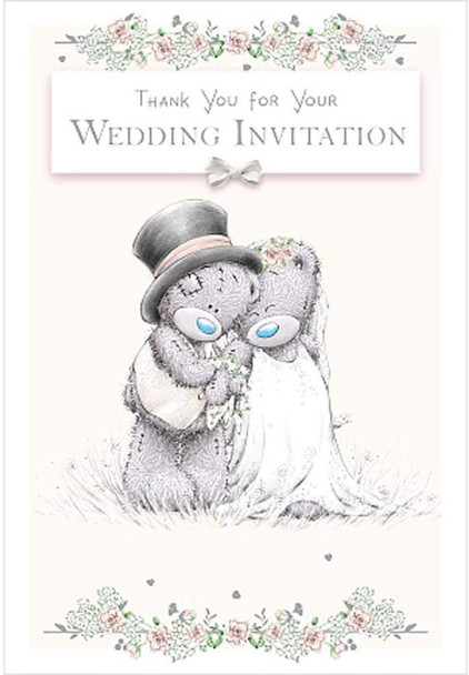 Me To You Bear Wedding Thank You Invitation Card