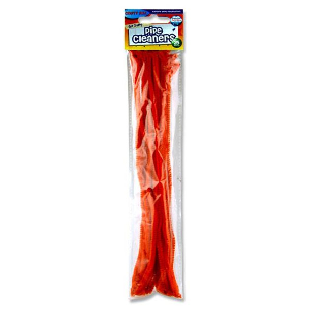 Pack of 25 Orange Pipe Cleaners by Crafty Bitz