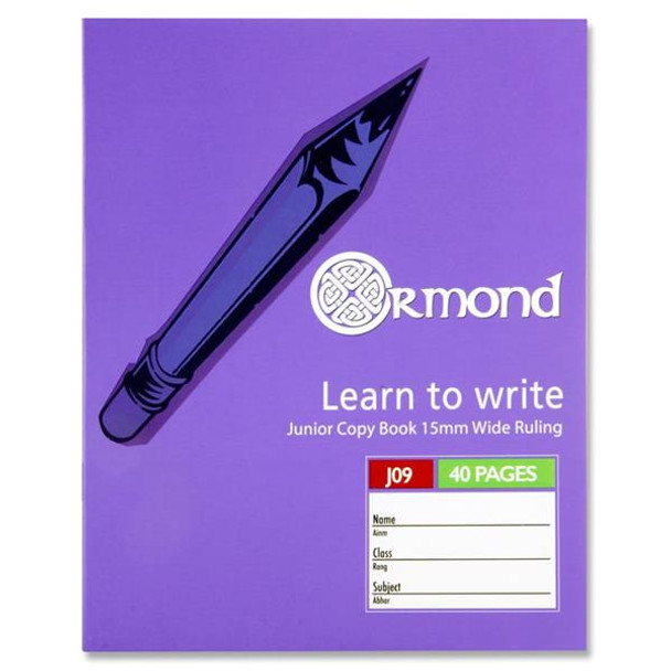 40 Pages J09 Junior Learn to Write Copy Book by Ormond