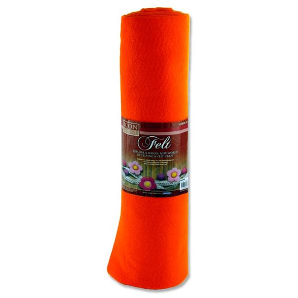 45cm X 5m Orange Felt Roll by Icon Craft