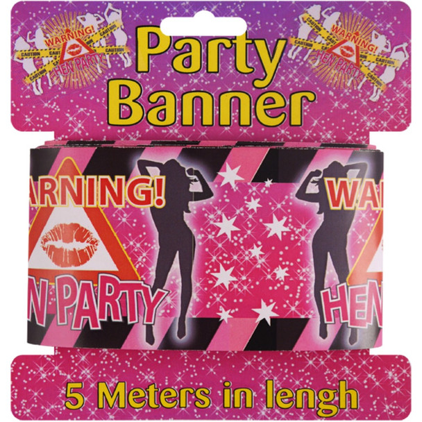 Tape Warning Hen Party Banner (5m X 7.5cm)