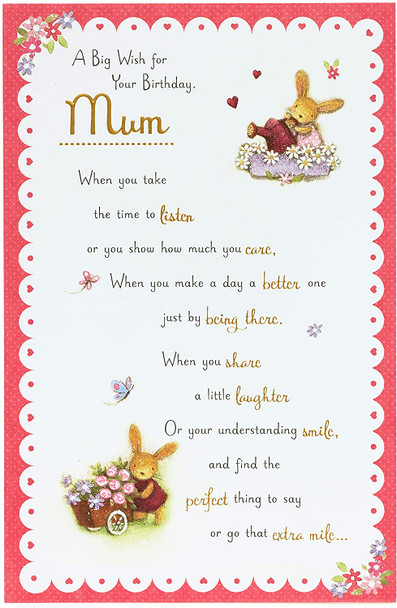 Cute Mum Birthday Card with Lovely Words