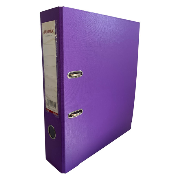 Pack of 5 A4 Purple Paperbacked Lever Arch Files by Janrax