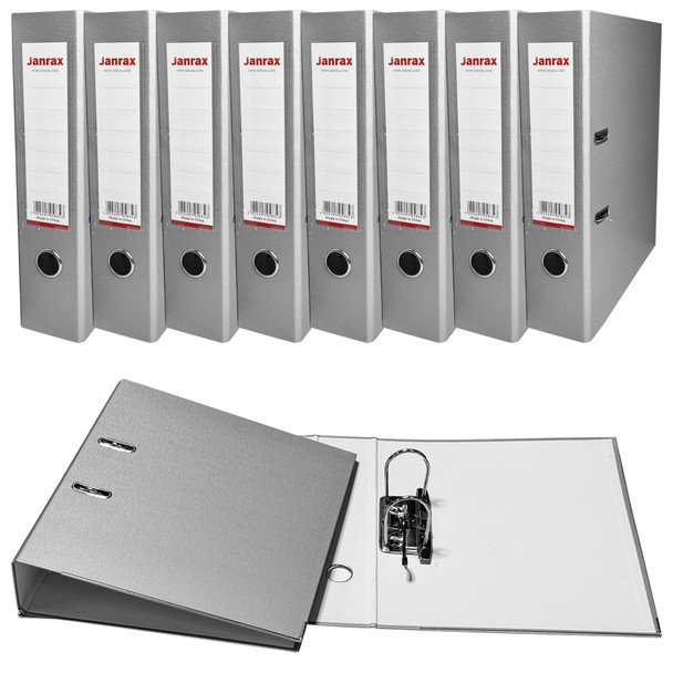 Pack of 50 A4 Grey Paperbacked Lever Arch Files by Janrax
