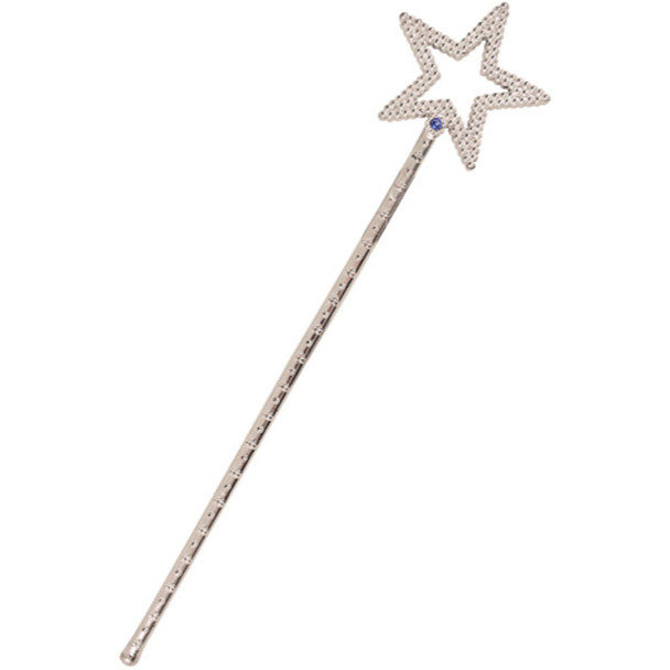 Pack of 12 Silver Star Wands 35cm Fancy Dress Accessory