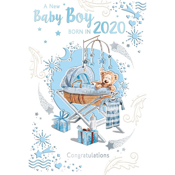 A New Baby Boy Born In 2020 Congratulations Celebrity Style Greeting Card