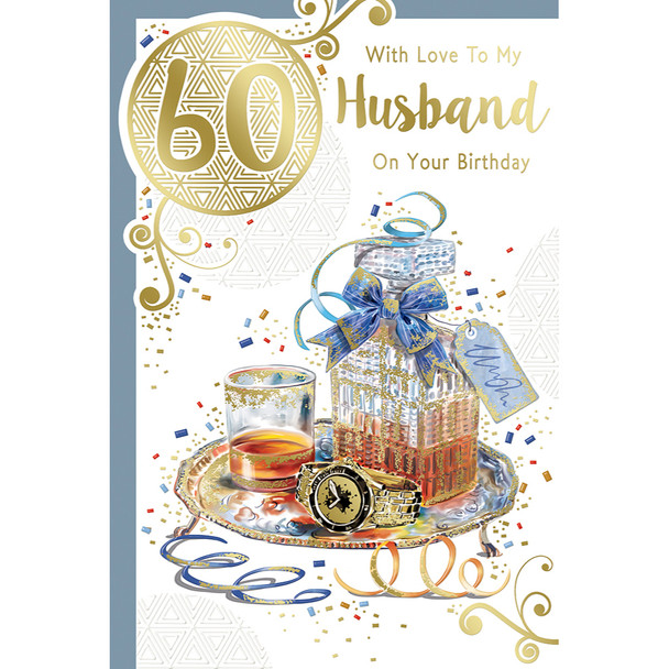 With Love To My Husband On Your 60th Birthday Celebrity Style Greeting Card