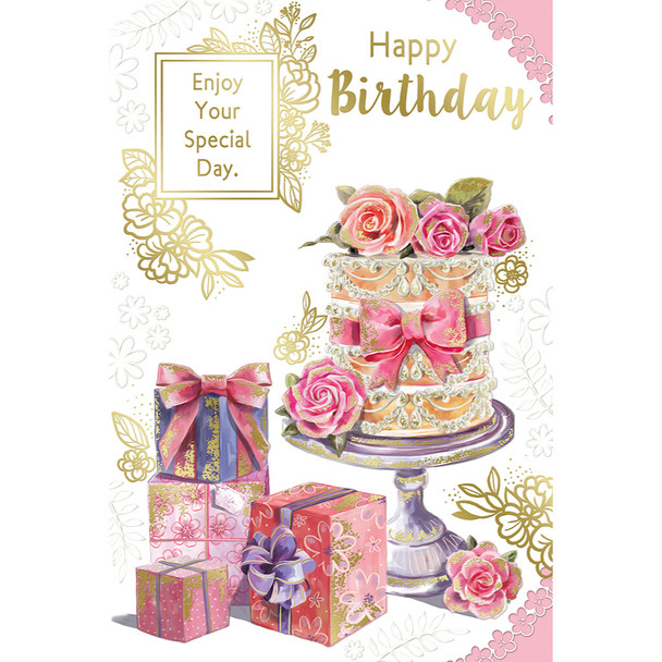 Happy Birthday Enjoy Your Special Day Open Female Birthday Celebrity Style Greeting Card