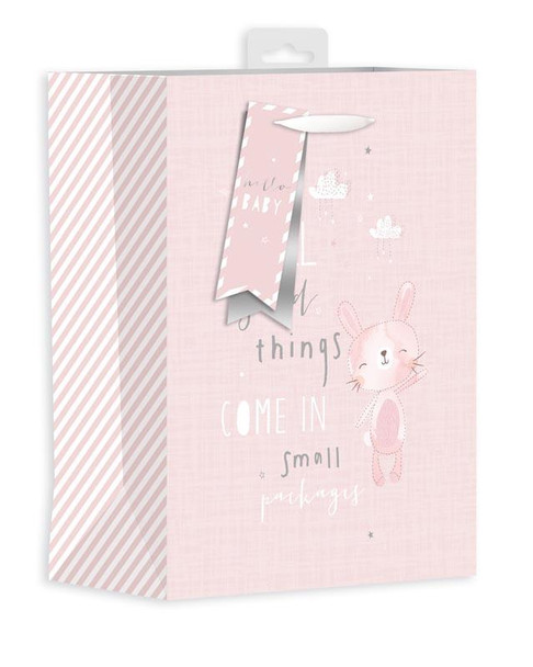 Baby Bunny Pink Medium Gift Bag New Baby