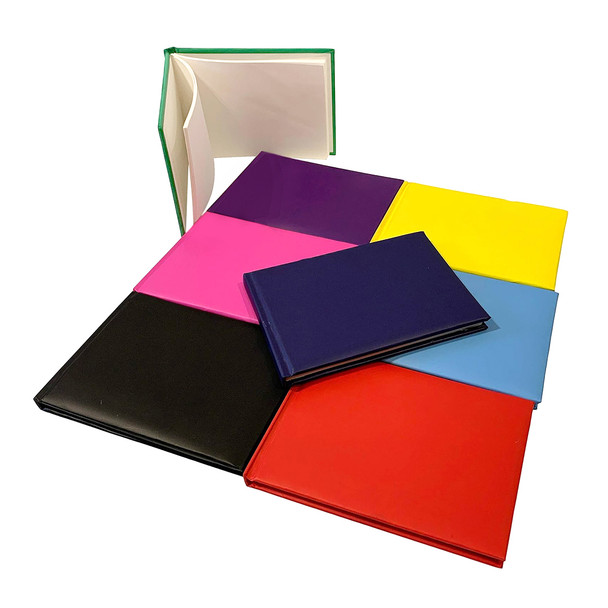 Pack of 8 Assorted Colour Plain Cover Autograph Books by Janrax