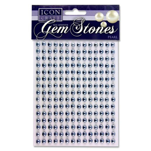 Pack of 210 Pearl Silver Self Adhesive 6mm Gem Stones by Icon Craft