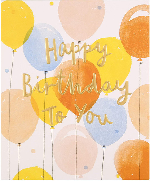 Embossed Text Design Blank Birthday Card