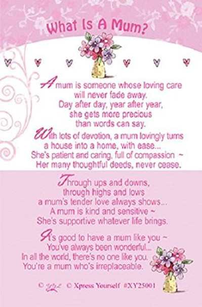 What Is A MUM Nice Verse Xpress Yourself Keepsake Wallet Purse Greeting Card