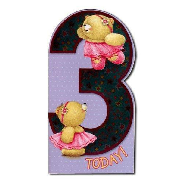 Age 3rd Birthday Girl Hallmark Forever Friends 3 Today Die Cut Card