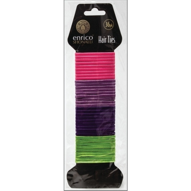 Pack of 36 Multicoloured Enrico Shonalli Shiny Hair Ties