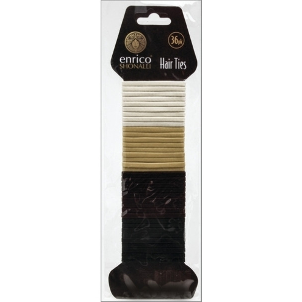 Pack of 36 Enrico Shonalli Assorted Shiny Hair Ties