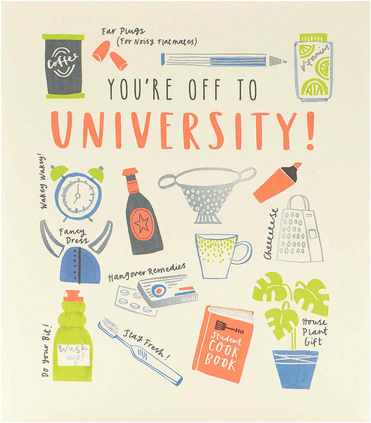 Neon Icons You're Off To University Card