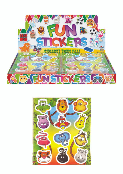 Sheet of 12 Jungle Animal Stickers