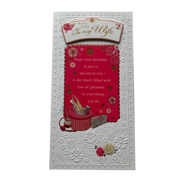 With Love to My Wife Birthday Soft Whispers Card