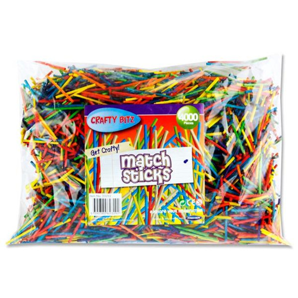 Bag of 4000 Assorted Colour Matchsticks by Crafty Bitz